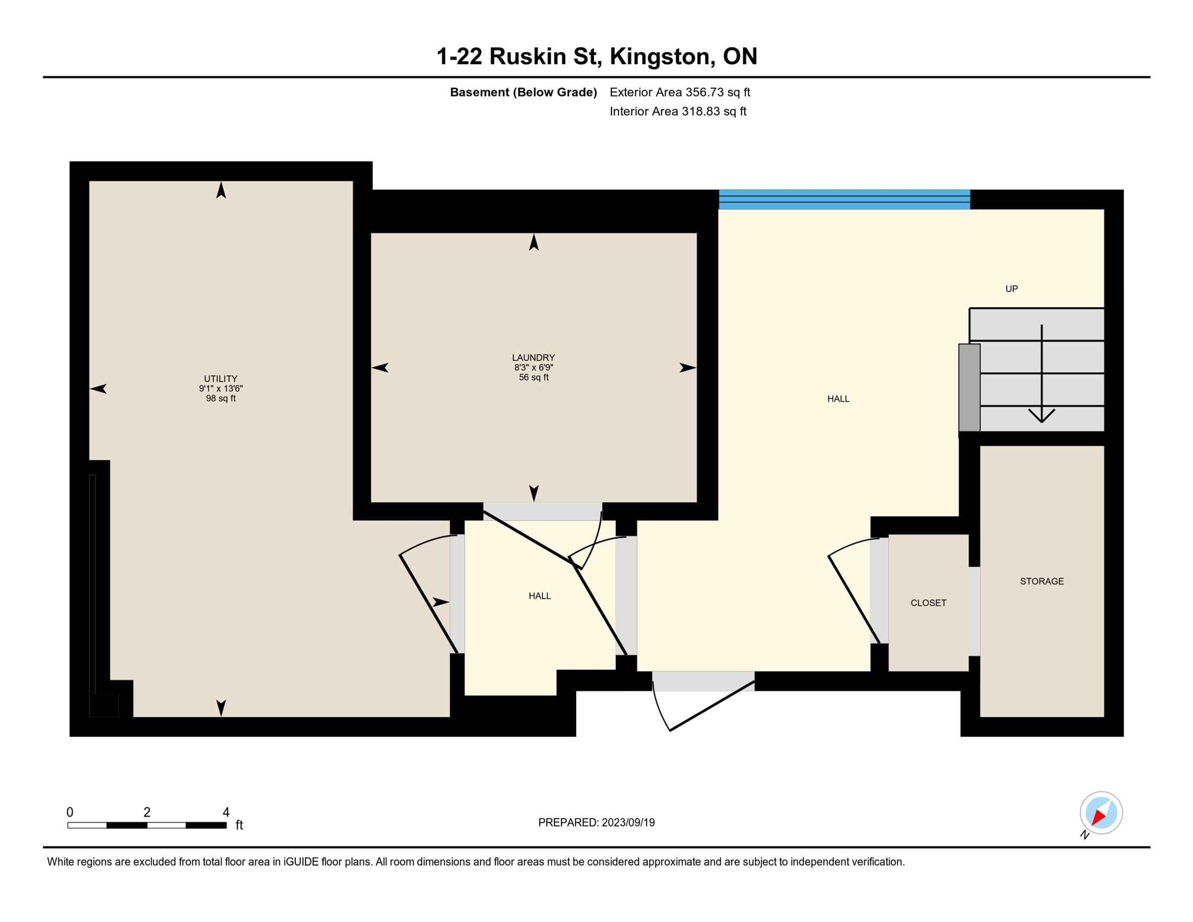 Floor plan for Unit 1 – 22 Ruskin St, Kingston, ON