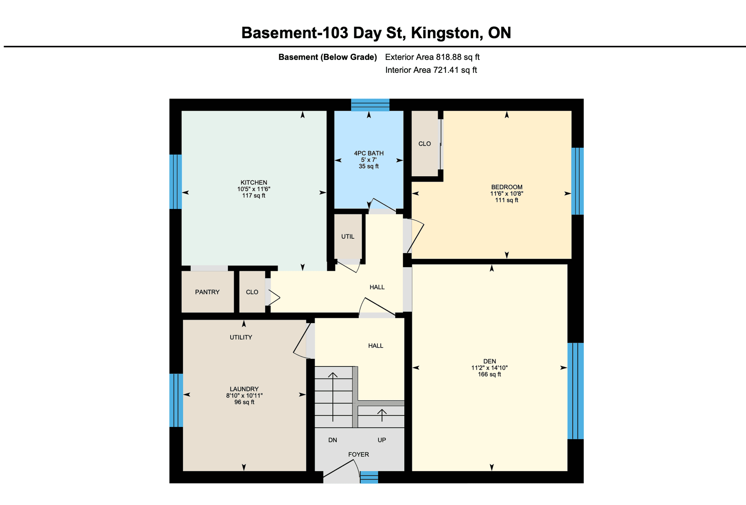 Floor plan for Unit 3 – 103 Day St, Kingston, ON